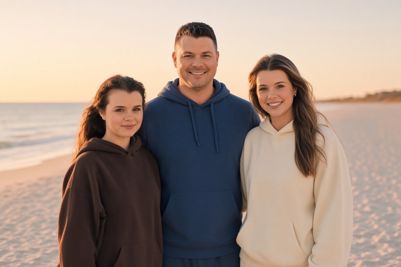 Ava with her dad and sister